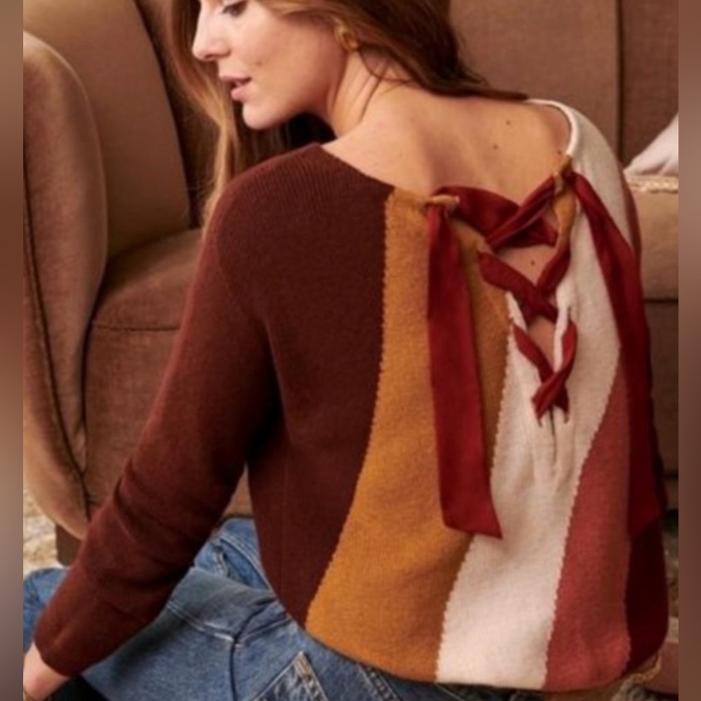 SEZANE Crepin Sweater - Silk back tie